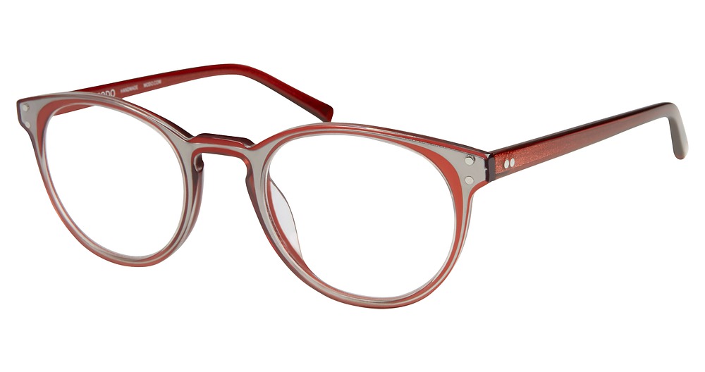 Modo 6603 round eyeglasses in Silver Red