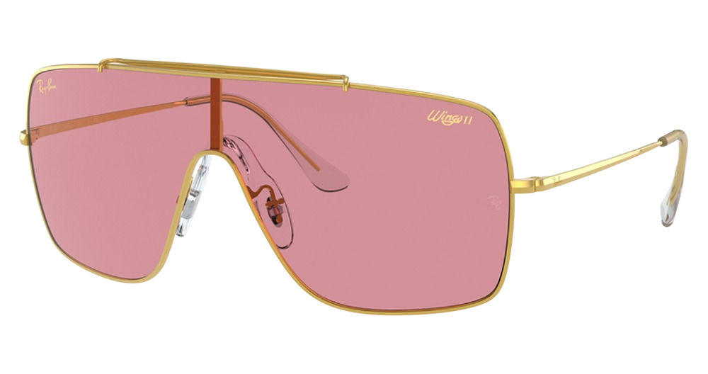Ray-Ban RB3697 WINGS II aviator sunglasses in Legend Gold/Pink