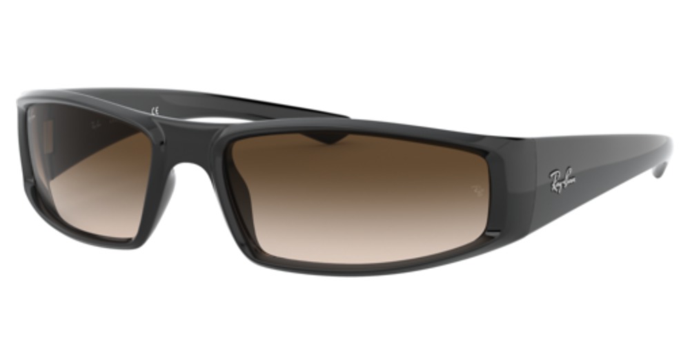 Ray-Ban RB4335 rectangle sunglasses in Black/Brown Gradient Dark Brown
