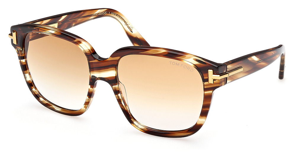 Tom Ford FT1236-F square sunglasses in Coloured Havana/Gradient Brown