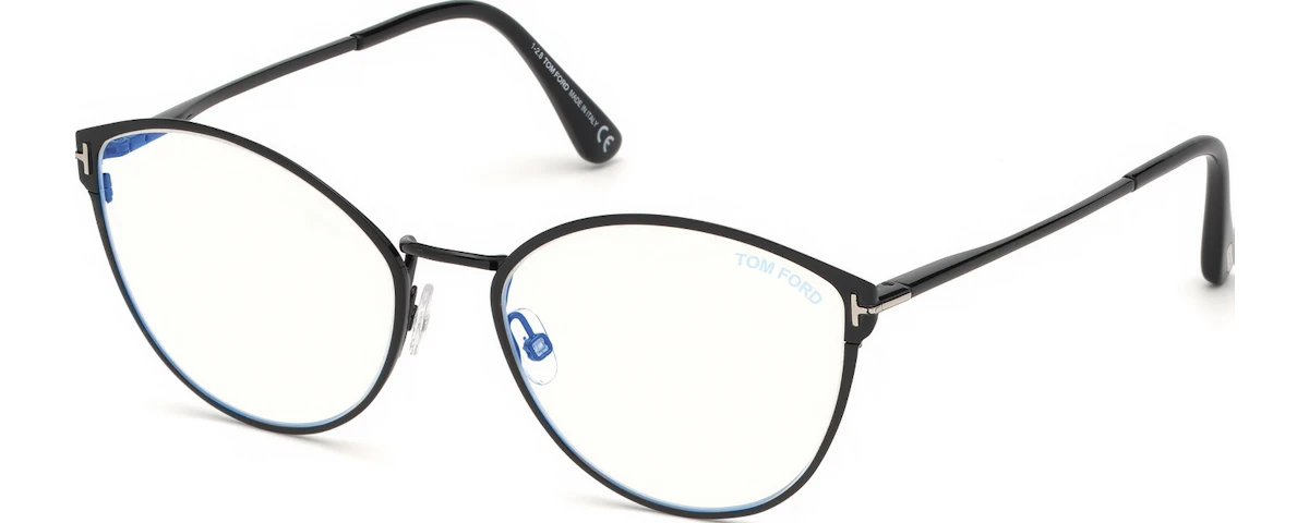 Shiny Black, Palladium "t" Logo, Black Tips/ Blue Block Lenses