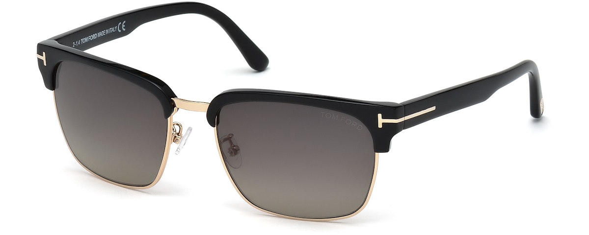 Shiny Black, Rose Gold Metal / Polarized Gradient Grey Lenses