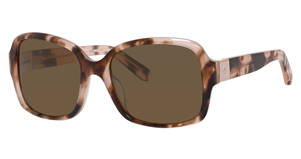Kate Spade Annora/P/S rectangle sunglasses in Pink Havana/Brown Polarized