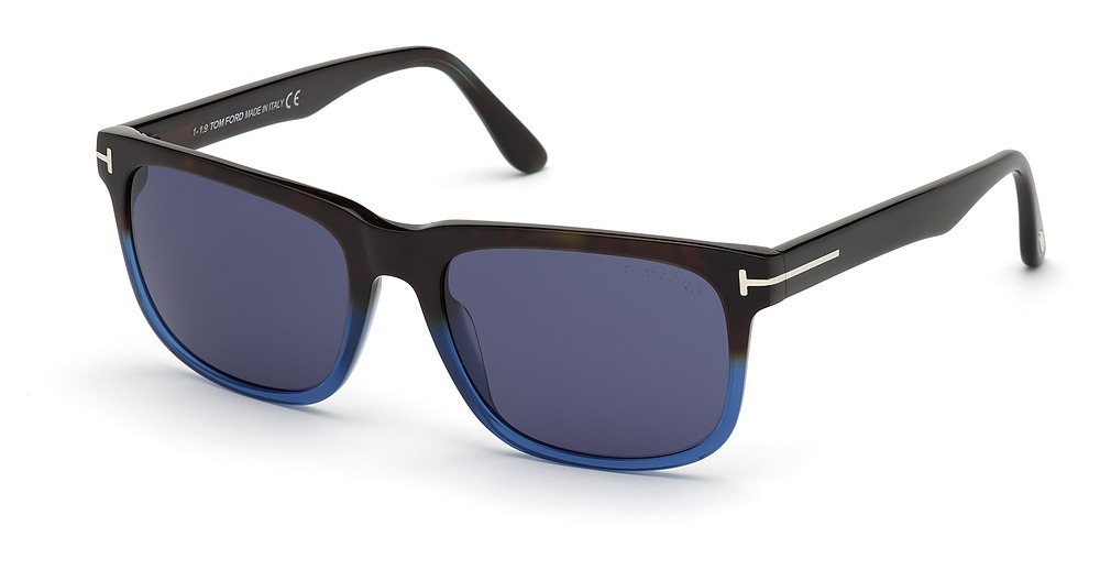 Tom Ford FT0775-D square sunglasses in Coloured Havana/Blue