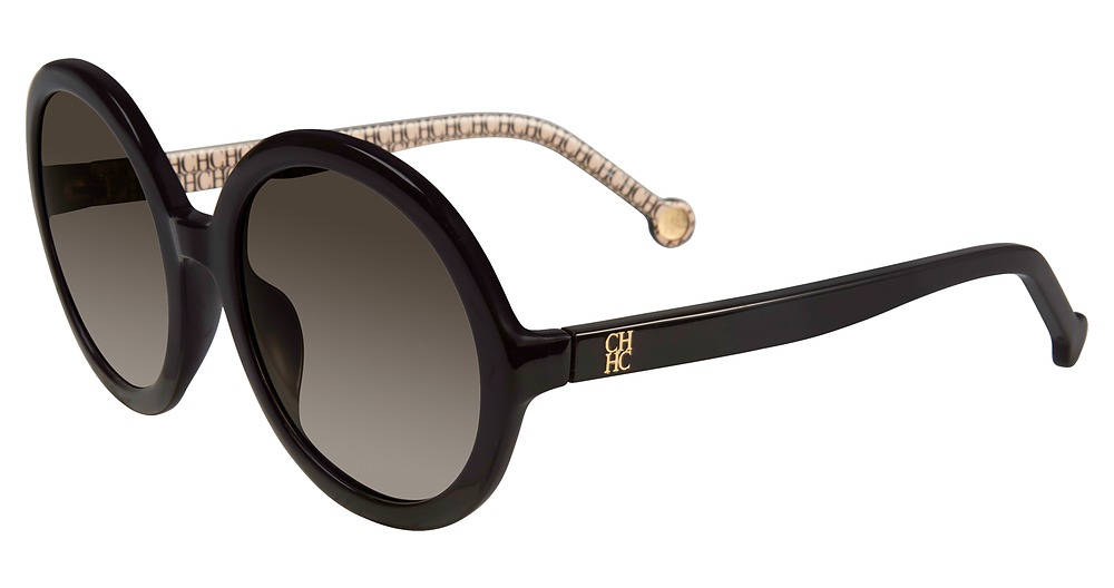 Carolina Herrera SHE696 round sunglasses in Shiny Black 700