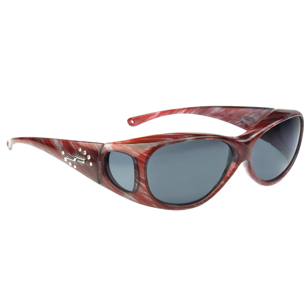 Claret Stripe With Swarovski® Crystals / Grey Lens