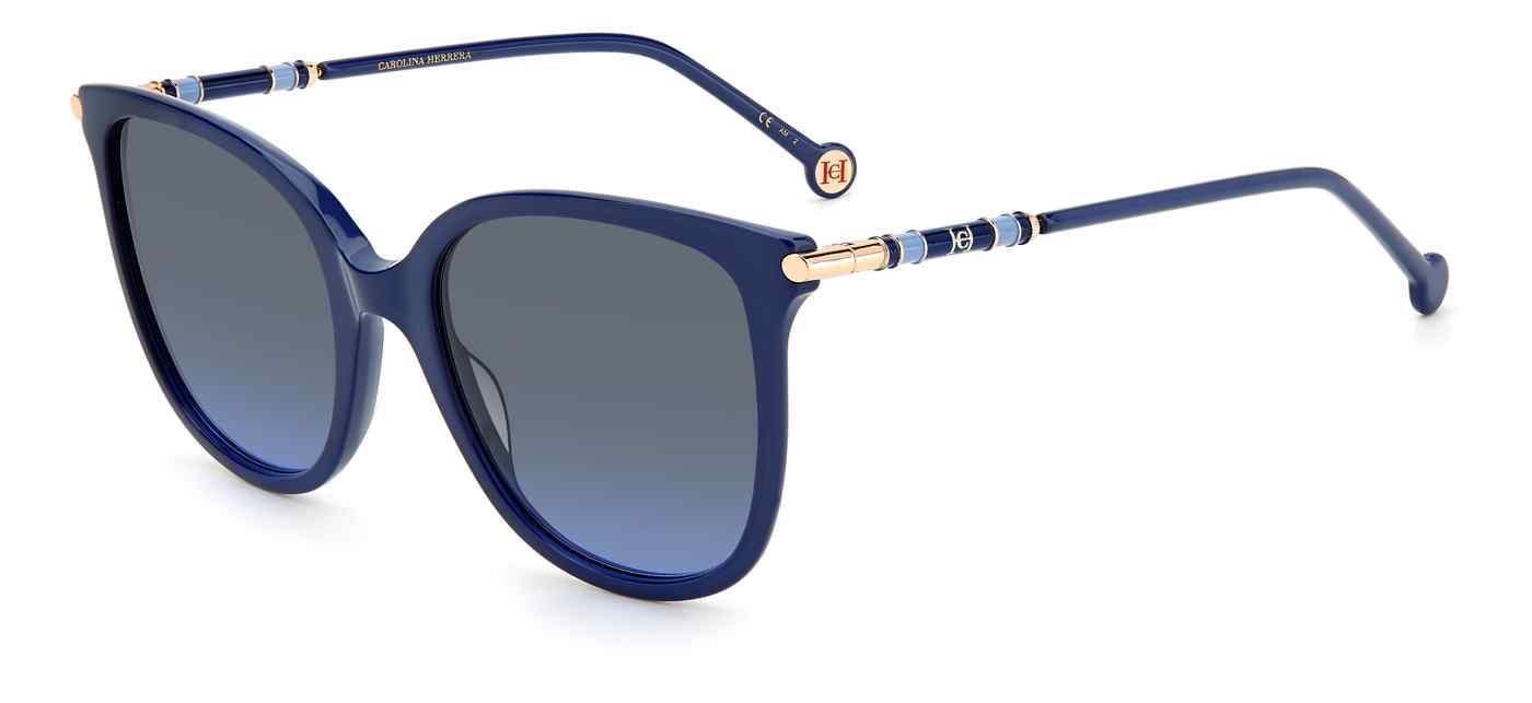 Carolina Herrera CH 0023/S square sunglasses in Blue/Grey Shaded Blue