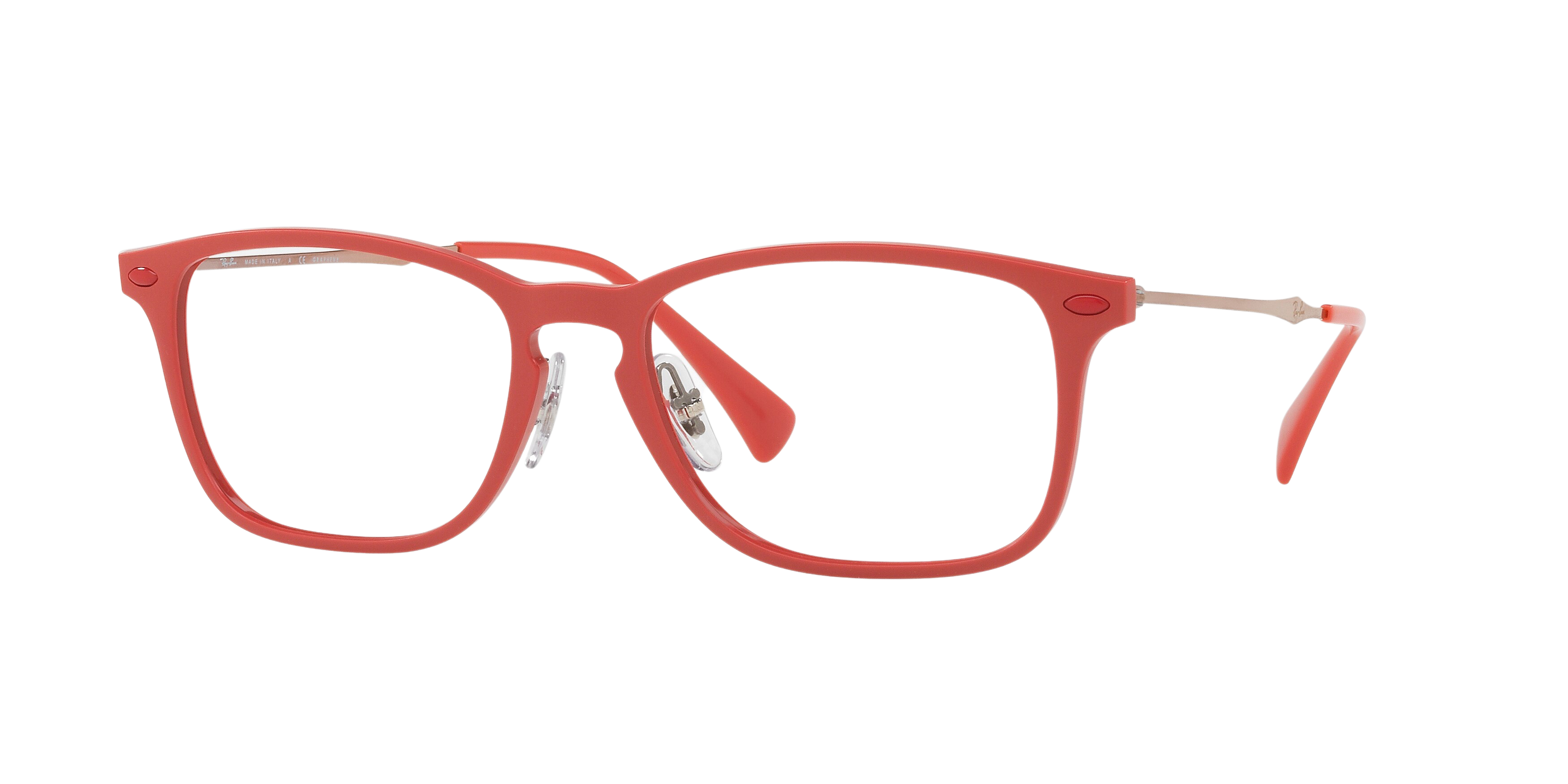 Ray-Ban RX8953 square eyeglasses in Light Red Graphene