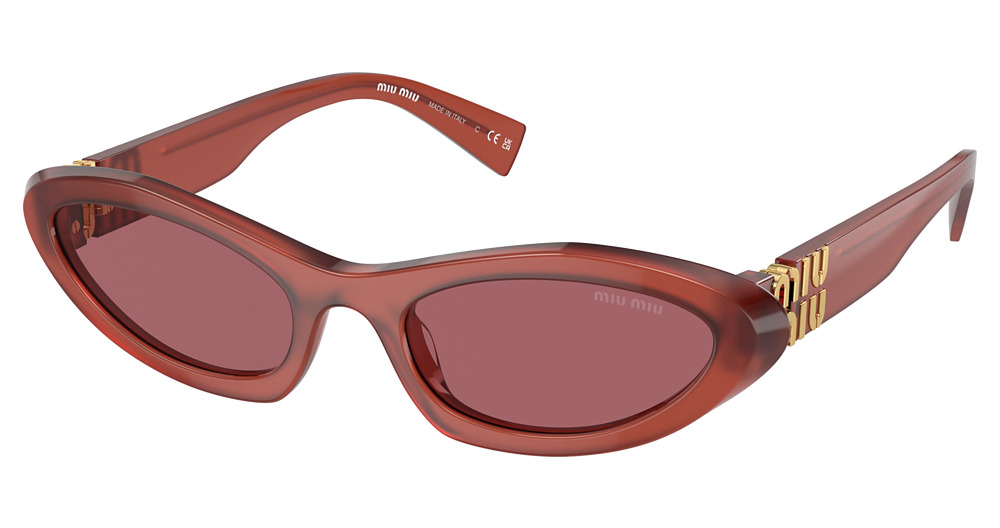 Miu Miu MU 09YS cateye sunglasses in Cognac Opal/Dark Violet