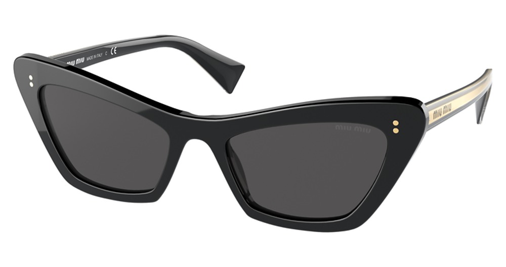 Miu Miu MU 03XS cateye sunglasses in Black/Dark Grey