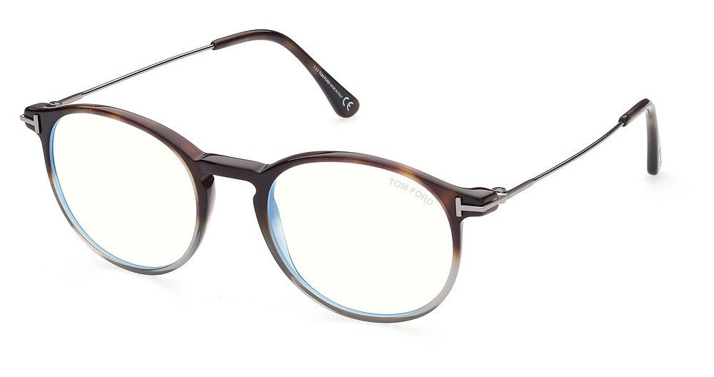Tom Ford FT5759-B round eyeglasses in Havana/Other