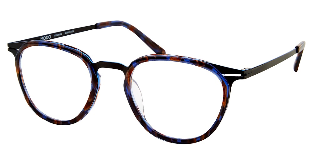 Modo 4514 round eyeglasses in Navy Marble
