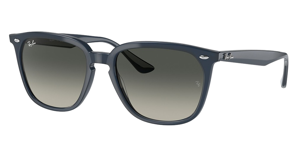 Ray-Ban RB4362F round sunglasses in Opal Dark Azure/Grey Gradient