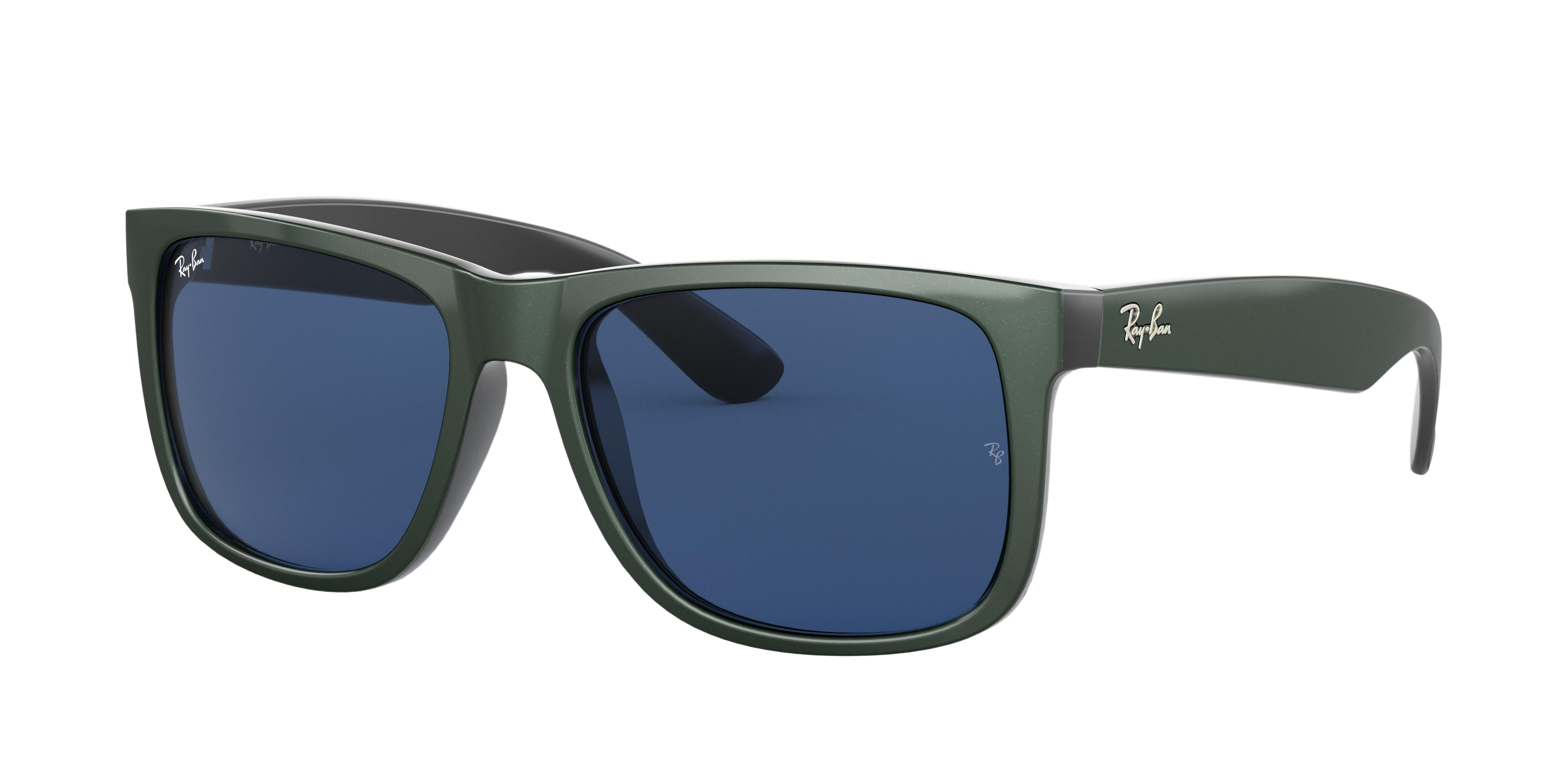 Ray-Ban RB4165F square sunglasses in Green Metallic on Black