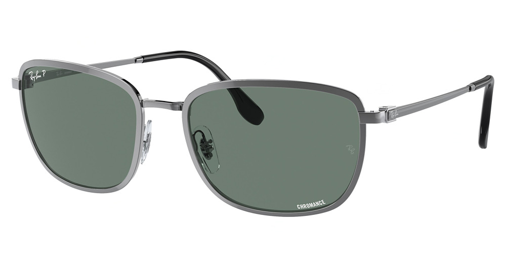 Ray-Ban RB3705 round sunglasses in Gunmetal Metal/Polarized Grey