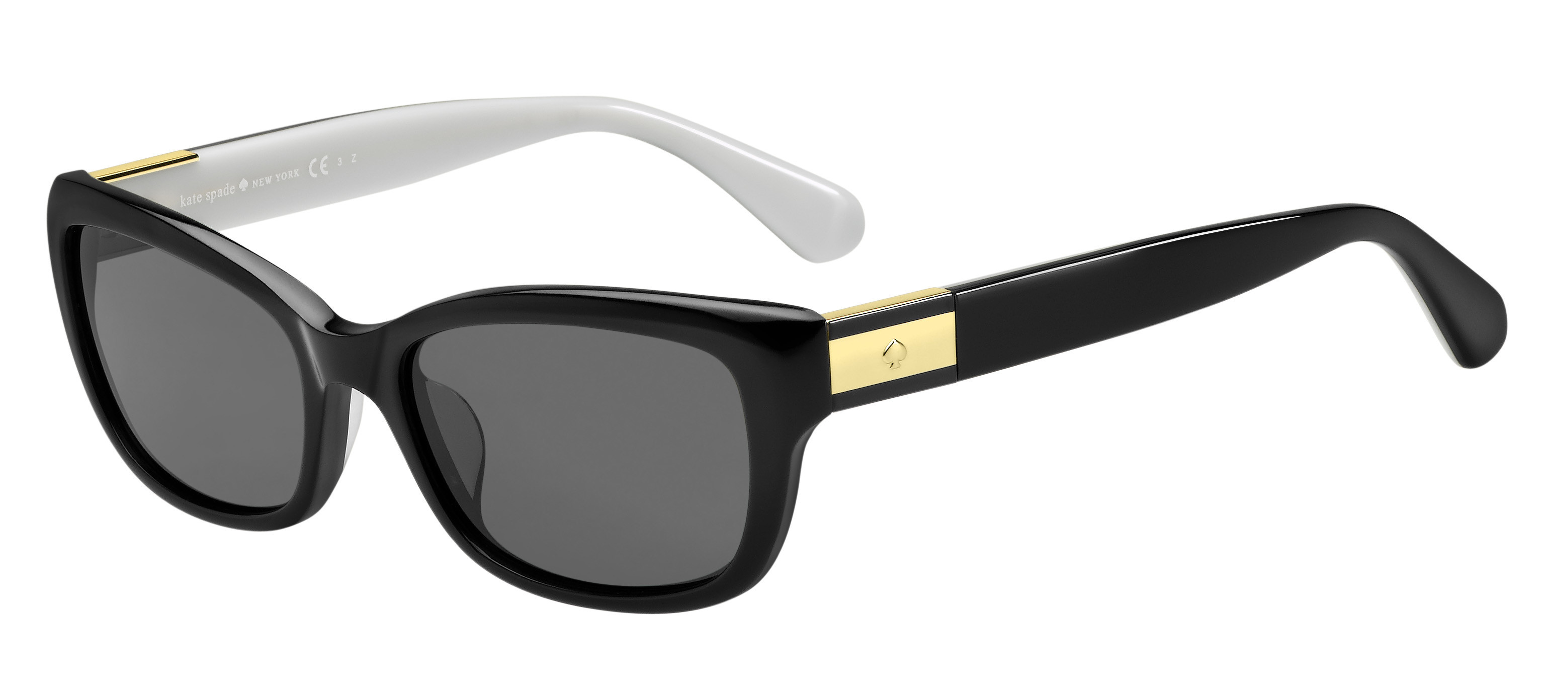 Kate Spade Marilee/P/S rectangle sunglasses in Black Ivory (M9 Grey Pz)