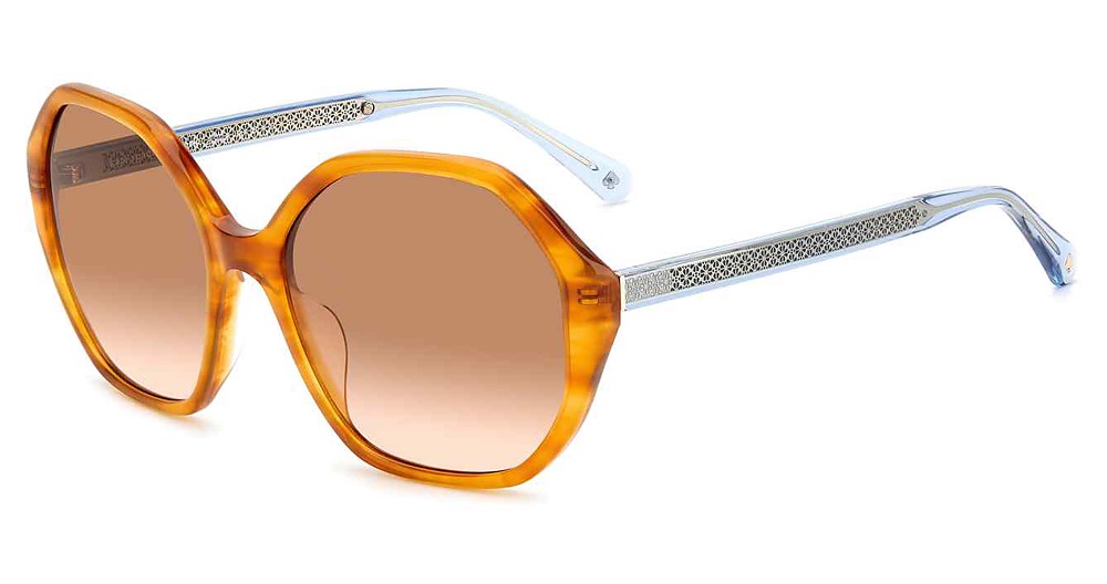 Kate Spade WAVERLY/G/S irregular sunglasses in Brown Horn B/Brown Shaded