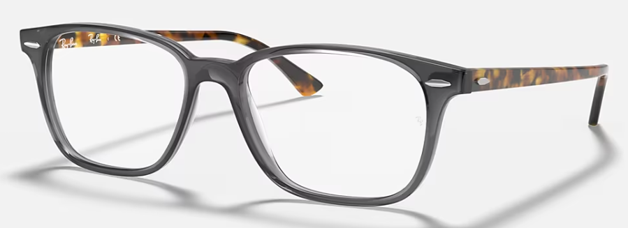 Ray-Ban RX7119 square eyeglasses in Shiny Opal Grey
