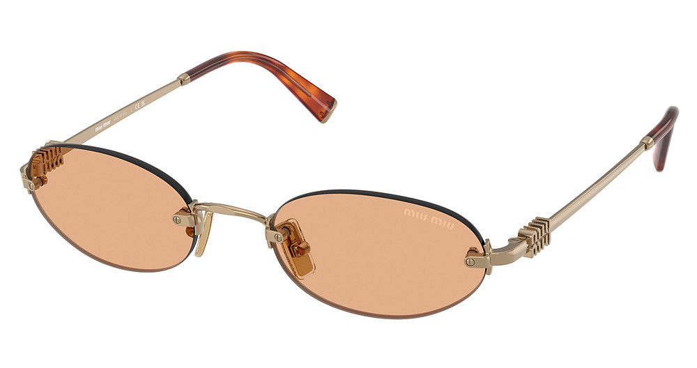 Miu Miu MU A54S round sunglasses in Brass/Orange