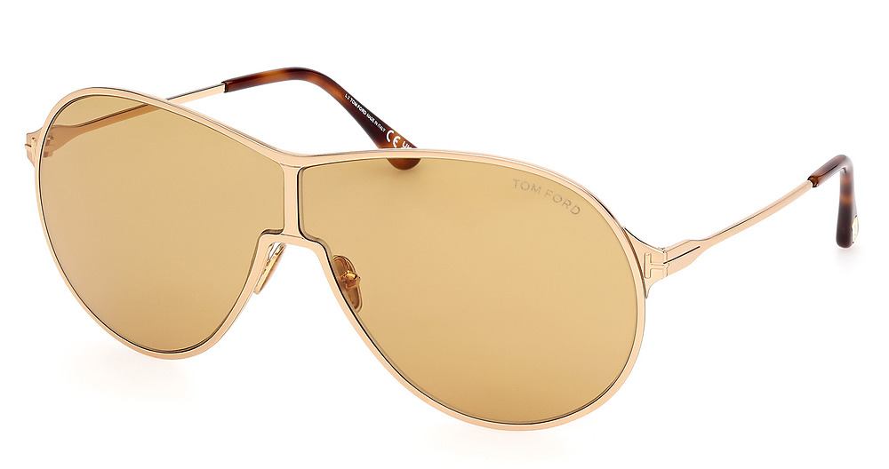 Tom Ford FT1174 aviator sunglasses in Shiny Deep Gold/Brown