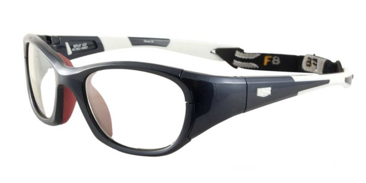 Shiny Navy/White / Clear with Silver Flash Mirror