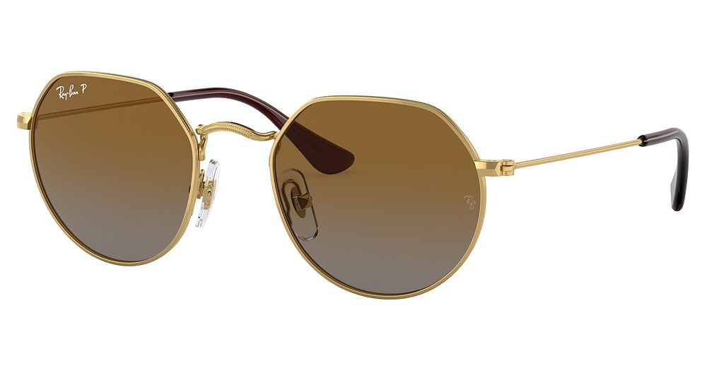 Ray-Ban RJ9565S JUNIOR JACK round sunglasses in Arista/Grey Gradient Brown Polarized