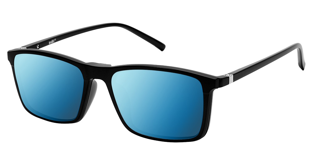 MAT BLK/MAT BLK BLUMIRR / Blue Polarized Mirror Clip