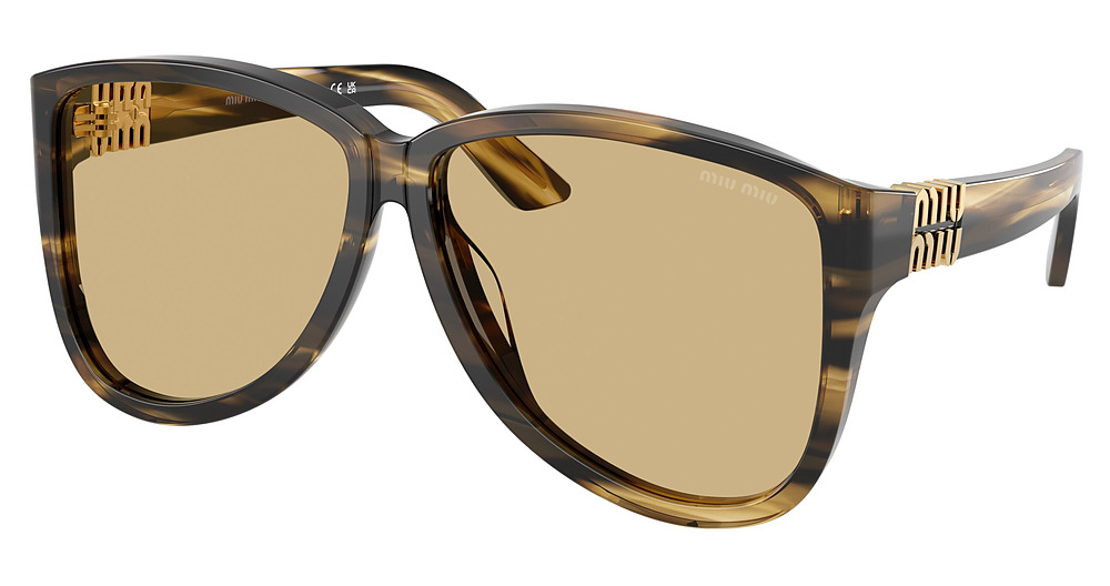 Miu Miu MU A08SF aviator sunglasses in Striped Loden/Yellow