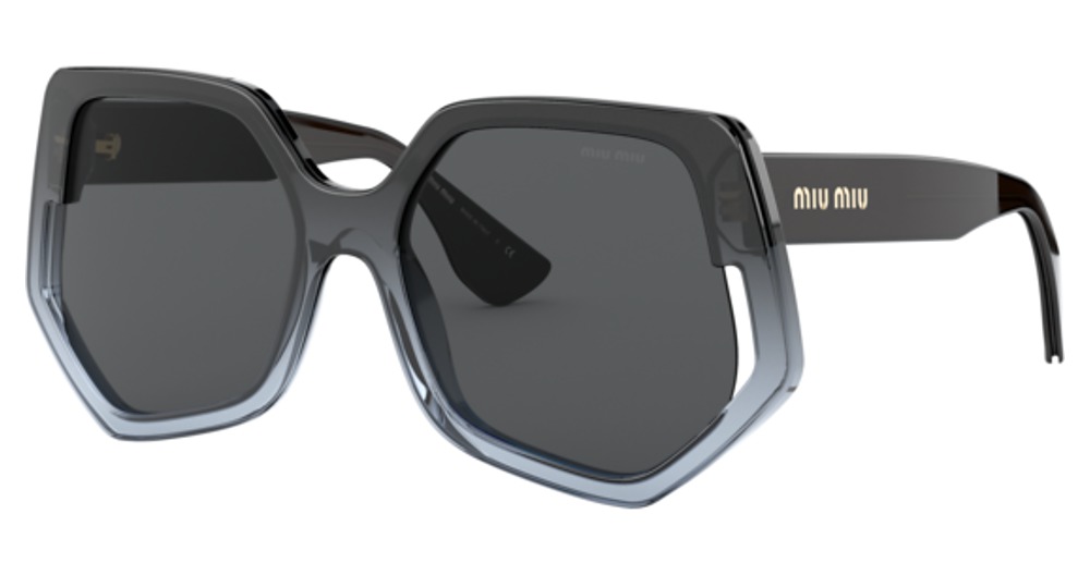 Miu Miu MU 07VSA irregular sunglasses in Grey Gradient/Dark Grey