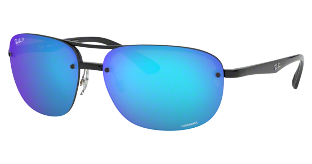 Ray-Ban RB4275CH aviator sunglasses in Black/Green Mirror Blue
