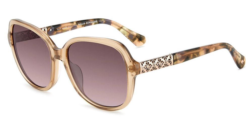 Kate Spade KS ELIZA 2/G/S round sunglasses in GD Beige G/Pink Doubleshade