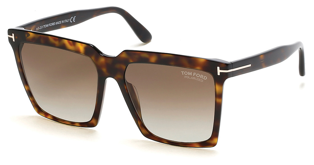 Tom Ford FT0764 square sunglasses in Dark Havana/Brown Polarized