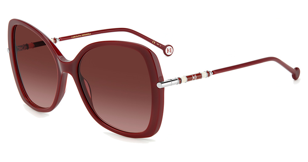 Carolina Herrera CH 0025/S square sunglasses in Burgundy/Pink Doubleshade