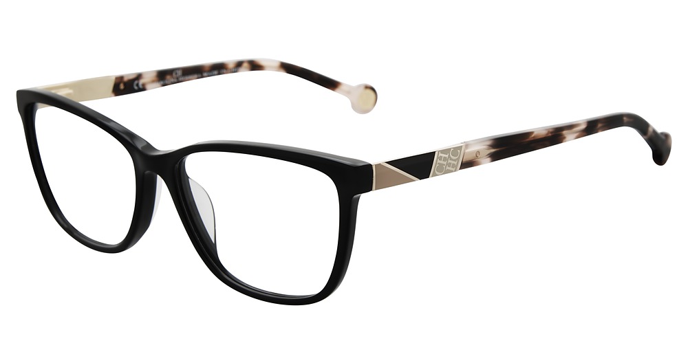 Carolina Herrera VHE761K round eyeglasses in Black 700 Y
