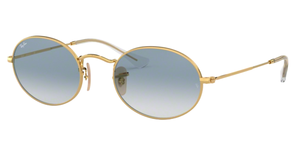 Ray-Ban RB3547N OVAL round sunglasses in Arista/Clear Gradient Blue