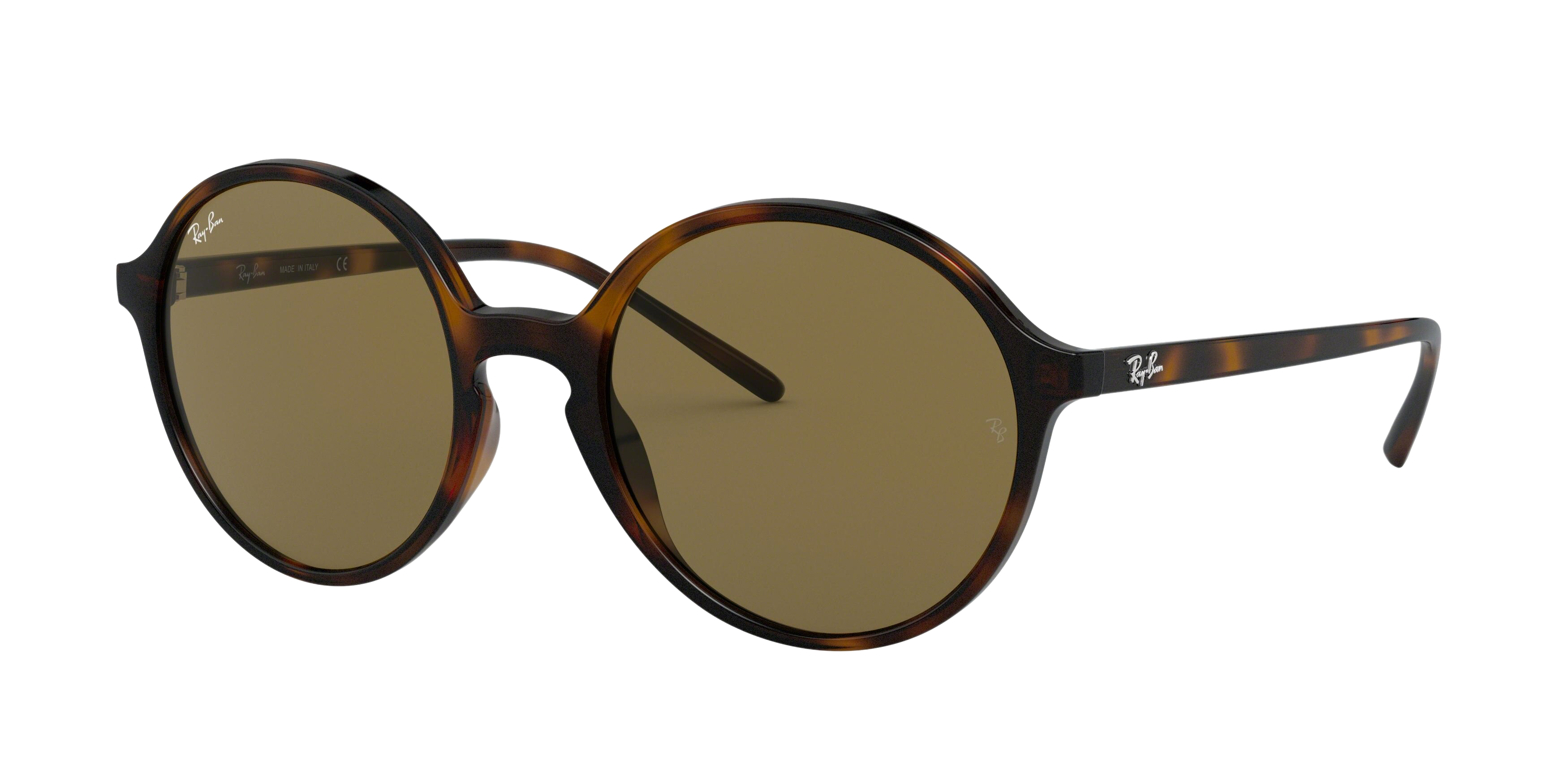 Ray-Ban RB4304 round sunglasses in Havana