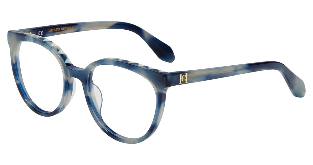 Carolina Herrera VHN603M round eyeglasses in Blue 06 X8