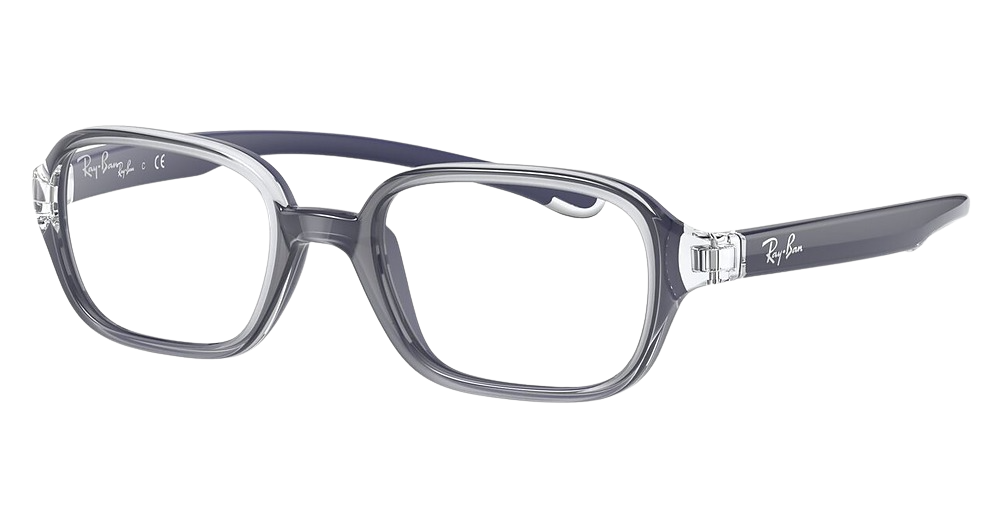Ray-Ban RY9074V rectangle eyeglasses in Transparent on Rubber Bl