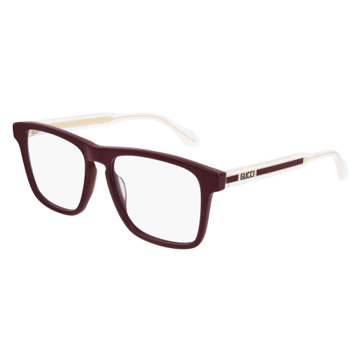 Gucci GG0561O rectangle eyeglasses in Burgundy Crystal Transparent