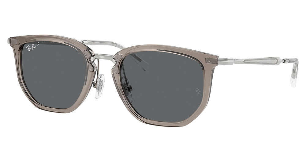 Ray-Ban RJ9085S round sunglasses in Transparent Grey/Dark Grey Polarized