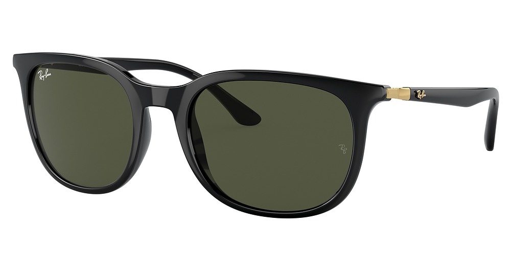 Ray-Ban RB4386F round sunglasses in Black/Green