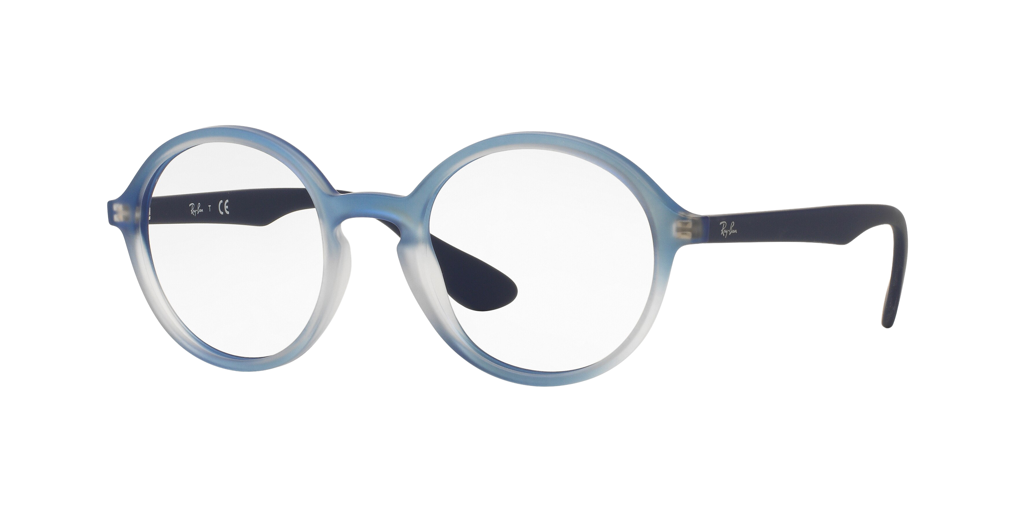 Ray-Ban RX7075 round eyeglasses in Blue Gradient/Rubber