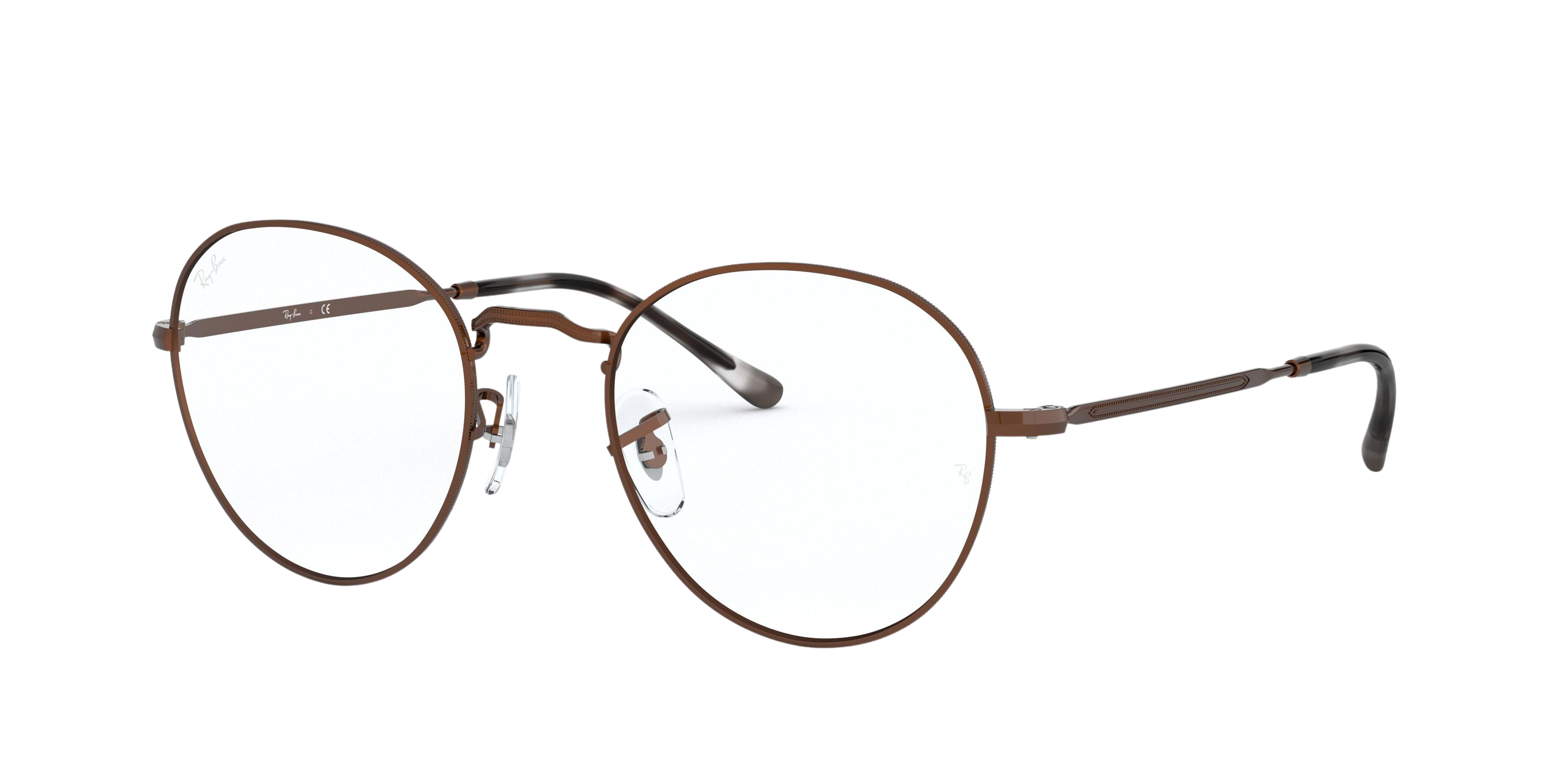 Ray-Ban RX3582V round eyeglasses in Sand Trasparent Brown