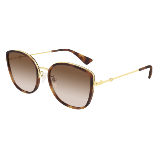 Gucci GG0606SK cateye sunglasses in Havana Gold Brown/Nylon