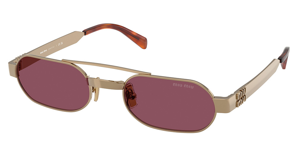 Miu Miu MU B52S round sunglasses in Brass/Dark Violet