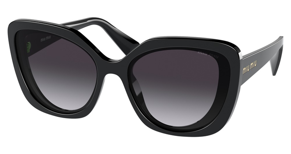 Miu Miu MU 06XSA cateye sunglasses in Top Crystal on Black/Grey Gradient