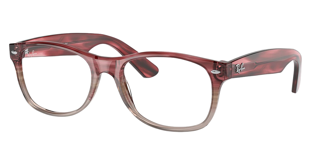 Ray-Ban RX5184F NEW WAYFARER round eyeglasses in Gradient Bordeaux Havana
