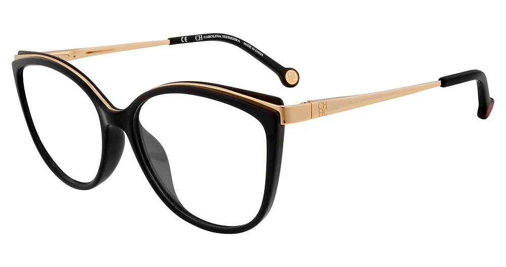 Carolina Herrera VHE783K round eyeglasses in Black Z42 Y
