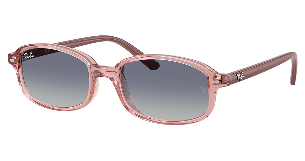 Ray-Ban RJ9132S round sunglasses in Transparent Pink/Grey Gradient Blue