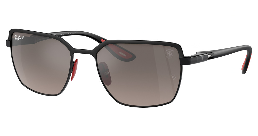 Ray-Ban RB3743M irregular sunglasses in Matte Black on Black